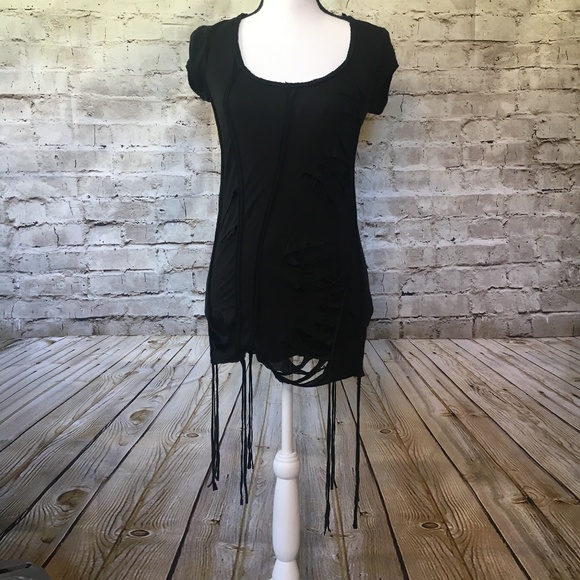L.A.M.B. Dresses & Skirts - L.A.M.B. Distressed  Destroyed black Mini Dress